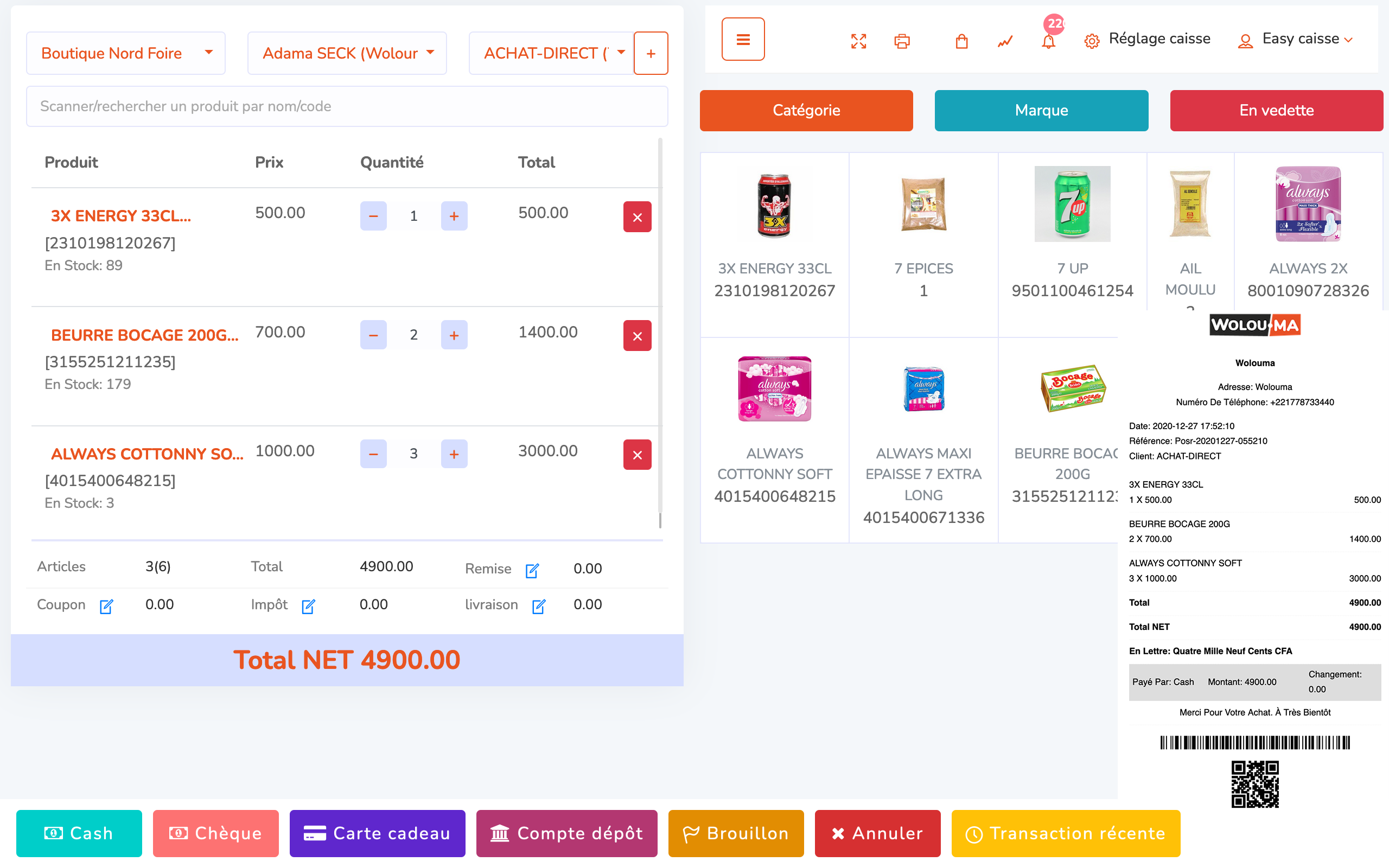 Caisse enregistreuse puissante et facile à utiliser